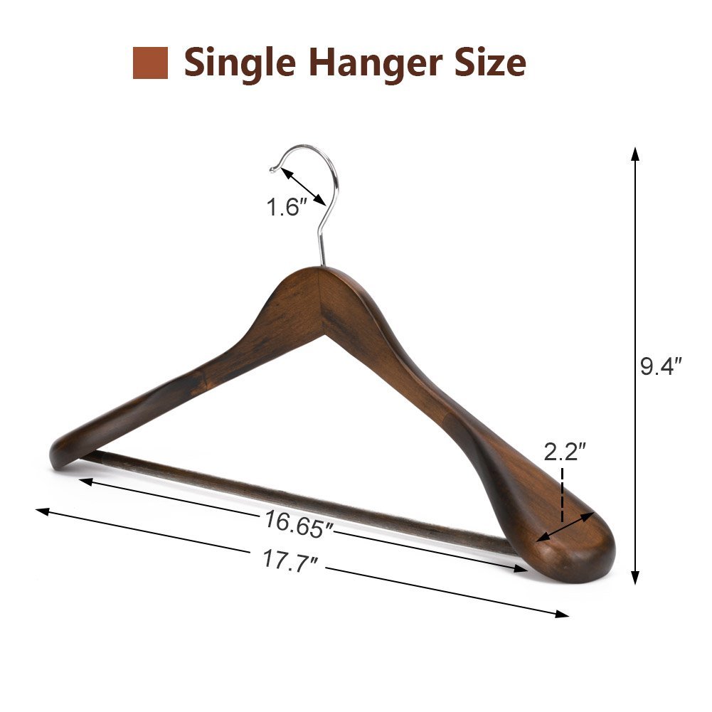 Hanger Solid Wooden Extra-Wide Shoulder Suit Coat Hangers, Retro Finish, 5-Pack.jpg